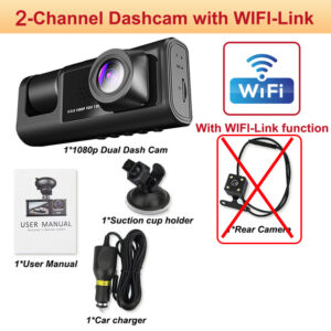 3Channel Dash Cam for Car Camera 1080P Video Recorder WIFI Dashcam Dual Lens Car DVR Rear View Camera Black Box Car Assecories
