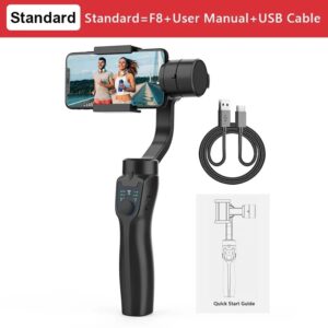 QAML F8 Handheld 3-Axis Gimbal Phone Holder Anti Shake Video Record Stabilizer for Xiaomi iPhone Cellphone Smartphone