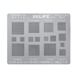 RELIFE Multi-Purpose BGA Stencil for 0.3/0.35/0.4/0.5/Parallel/45 Degree Hole Universal Solder BGA Reballing Stencil Solder Net