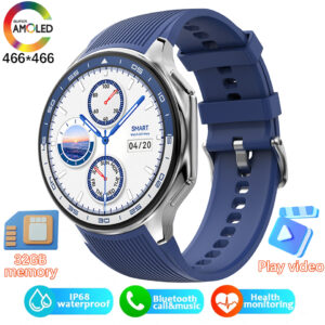 For OPPO Smart Watch Men’s 466*466 AMOLED HD Screen 4GB Memory 3D Surround Vision Watch BT Call Waterproof Smartwatch 2024 New