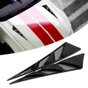 Black 1 Pair Side Air Intake Flow Vent Cover Decorative Car Exterior Decoration ABS Universal Auto Decoration Car Hood Stickers
