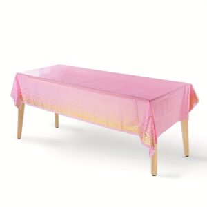137x274cm Rectangle Disposable Bronzing Gold Dot Waterproof Party Tablecloth for Birthday Restaurant Wedding Decoration
