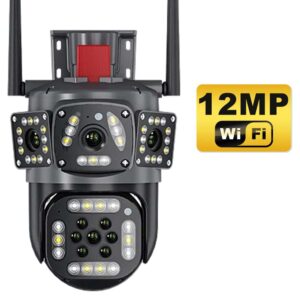 6K 12MP WiFi IP Camera Outdoor 360┬░ Video Surveillance Security-Protection Three Screen Ai Tracking CCTV Waterproof Street Cam