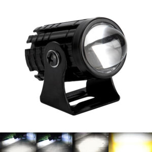 Mini LED Motorcycle Spotlights Waterproof Universal Yellow White Two-Color Small Steel Gun Motorcycle Headlight LED Lamp 9-85V