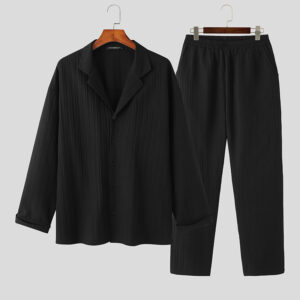 Fashion Casual Style Men Sets INCERUN Hot Sale Long-sleeved Shirts Trousers Sets Stylish Men’s Striped Suit 2 Pieces S-5XL 2023