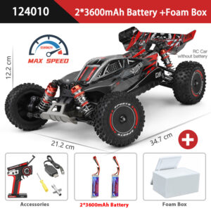 WLtoys 124010 55KM/H RC Car Professional Racing Vehicle 4WD Off-road Electric High Speed Drift Remote Control Toys for Children