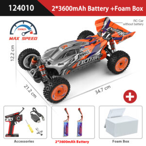 WLtoys 124010 55KM/H RC Car Professional Racing Vehicle 4WD Off-road Electric High Speed Drift Remote Control Toys for Children