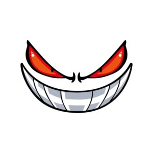 Demon Smiling Face Car Motorcycle Stickers and Decor for Scooter Head Racing Helmet Auto Window Bumper Decals Waterproof Styling