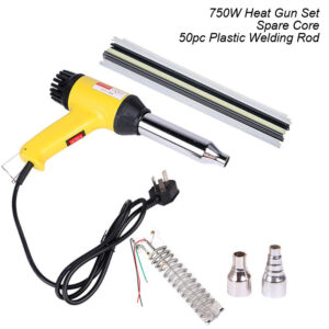 750W Plastic Repair Welding Gun Torch 220V Machine Adjustable Heat Temperature 50Γäâ-550Γäâ Auto Hot Air Welder Kit PE PP PVC Rods