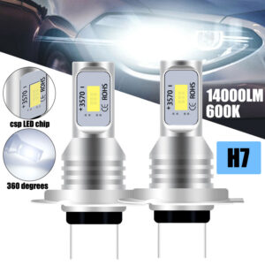 2pcs H7 H1 H8 H9 H11 9005 9006 LED Bulbs HB3 HB4 CSP LED Super Bright Headlight DRL Lamp 6000K White