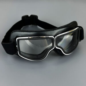 Retro Leather Motorcycle Goggles Vintage Pilot Glasses Windproof Universal Outdoor Bicycle Cycling Ski Goggles For Harley Helmet