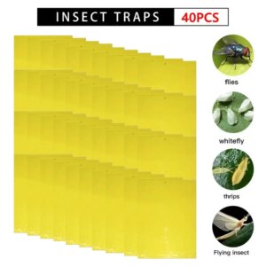 200-20pc Double Sided Sticky Traps Fruit Fly Trap Board Multiple Flying Insect Catching Bugs Plants Pest Catcher Garden Supplies