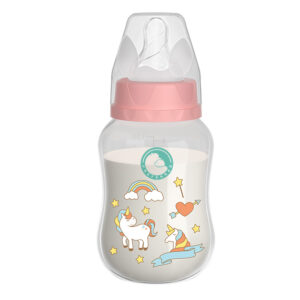 Dr.isla 150/240ML Baby PP Bottle Wide Mouth Newborn Baby Bottle with Handle Baby Milk Bottle Newborn Pattern Baby Cup BPA Free
