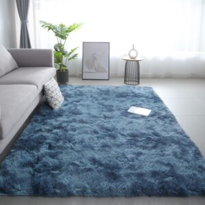 VIKAMA Mixed Color Tie-Dye Gradient Carpet Living Room Coffee Table Mat Plush Washable Full Bedroom Modern Nordic Carpet