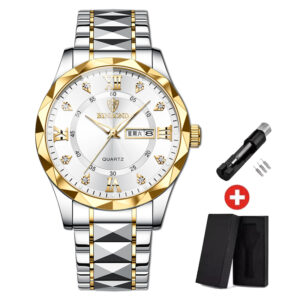BINBOND Man Wristwatch Top Brand Luxury Waterproof Luminous Date Week Men Watches Stainless Steel Quartz Men’s Watch Male reloj