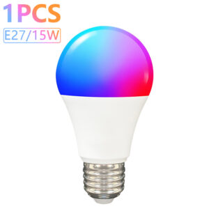 Tuya WiFi E27 Smart Dimmable Bulb RGBCW 100-240V 15W LED Light Smart Life App Control Support Alexa Google Home Alice