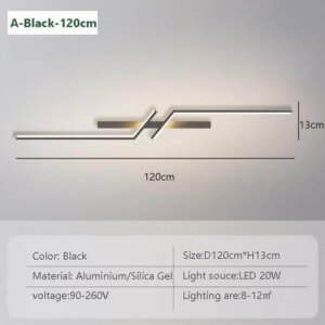 Modern LED Wall Lamp 100/120CM Long Strip Wall Sconce Living Room Bedroom Bedside Bar Home Decor Remote Control Led Lustre