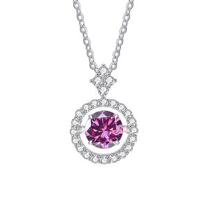 BIJOX STORY 1 CT Moissanite Pendant For Women Simulated Diamond Necklace S925 Sterling Silver Jewelry Girl Valentine’s Day Gift
