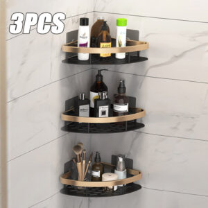 Bathroom Shelves Wall Mounted Non perforated Bathroom Shelf Shower Corner Storage Shelf Kitchen Organizer Rack Floating Shelf