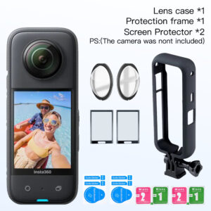 Lens Guard for Insta360 X3 Accessories Screen Protector Silicone Case Cover Mini Storage Bag Protective Frame for Insta 360 X3