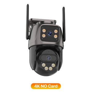 Outdoor 6K Three Lens PTZ IP Camera with Three Screen AI Human Detection 4K WiFi Camera Dual Screen CCTV Surveillance iCSee