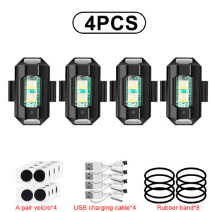 Universal LED Motorcycle Warning Lights 7 Colors Mini USB Drone Strobe Light Bike Aircraft Night Flashing Turn Signal Indicator