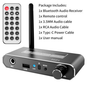 HIFI Bluetooth 5.2 Audio Receiver DAC Coaxial Digital To Analog Converter 3.5mm AUX RCA Mic U-Disk Jack Stereo Wireless Adapter