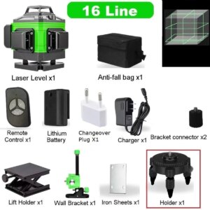 4D 16 Lines Laser Level Green Line Self-Leveling 360 Horizontal And Vertical Super Powerful Laser Level Green Beam Laser Level