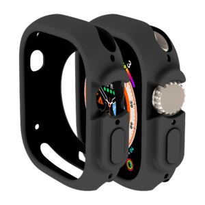 Watch Cover For Apple Watch Ultra2 49mm Soft Silicone Hollow Frame Bumper for iWatch Series 9/8/7 41mm 45mm Protective Case