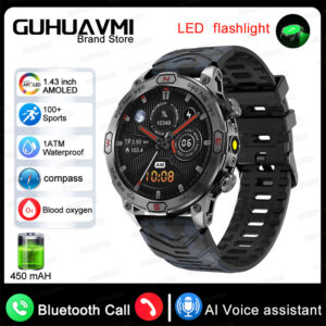 2024 For Xiaomi Outdoors Military Smart Watch Men Compass GPS Track Altimeter 1.43 ” AMOLED Bluetooth Call Fitness Smart Watches
