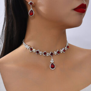 3-piece Women’s Claw Chain Series Geometric Droplet Earrings Necklace Set Wedding Banquet Party Holiday Gift 8056