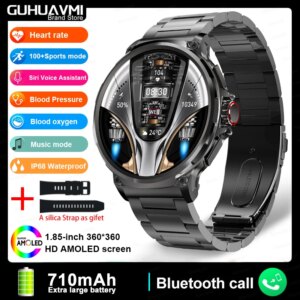 2024 New 1.85″ Ultra HD Bluetooth Call Smart Watch Men GPS Track 710mAH Battery 400+Dial Waterproof Smartwatch For Huawei Xiaomi