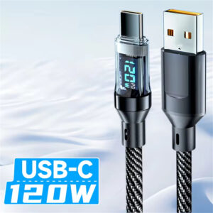 NNBILI 120W Type C to Type C Cable Phone Super Fast Charging Cable With LED Display USB To Type-C Data Cord For Xiaomi Samsung