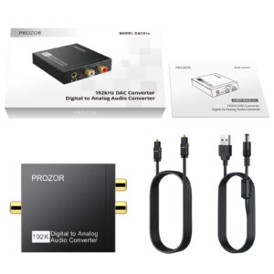PROZOR DAC Digital to Analog Converter Optical Coaxial Fiber SPDIF to RCA 3.5mm Jack Audio Adapter With Optical Cable Adapter