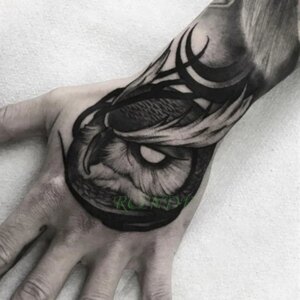 Waterproof Temporary Tattoo Sticker eagle Crow Gothic eye Fake Tatto Flash Tatoo Hand back Arm art Tattoos for boy Women Men