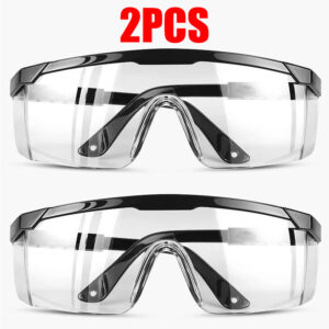 2PCS Work Safety Anti-Splash Eye Protection Goggles Glass Windproof Dustproof Waterproof Protective Glasses Cycling Goggles