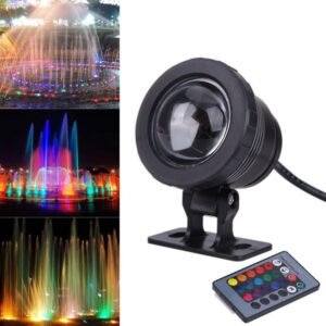 RGB Underwater LED Spot Light Flood Light +Controller 10W 15W Color Changing Lamp IP68 waterproof for Pond AC DC 12V 85-265V