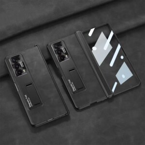 Original Case For Honor Magic V2 Magnetic Hinge Case Frosted Leather 360 Degree Protective Bracket Cover For Honor Magic V2