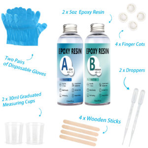Clear Epoxy Resin Ki for River Table Tops, Art Casting Resin,Jewelry Projects, DIY,Tumbler Crafts, Molds, Easy Mix 1:1 Ratio.