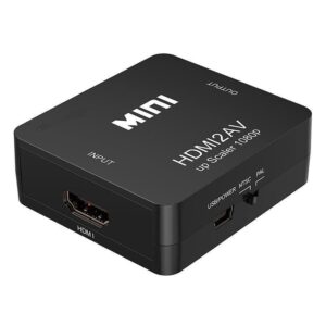 HDTV To AV RCA Adapter HD Converter MINI Box RCA AV CVSB LR Video Composite AV Scaler Converter For PC HDTV Projector