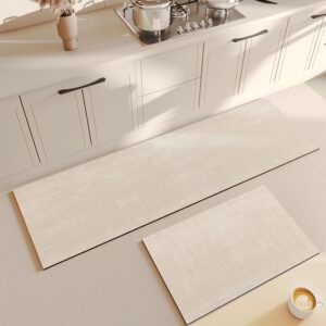 VIKAMA 2pc Wabi-Sabi Kitchen Absorbent Mat Non-Slip Mat For Restaurant Simple Lines Soft Diatomaceous Mud Mat