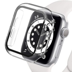 Glass+Matte Watch Cover for Apple Watch 9 8 7 6 Case 45 41 44 40mm 42mm 38mm Bumper+Screen Protector for Iwatch SE 5 4 3 2 cover