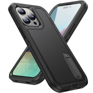 Anti-Slip Dual Layer Strong Protective Case for iPhone 15 14 13 12 11 Pro Max 15 plus X XS XR 7 8 plus with Stand Holder cover