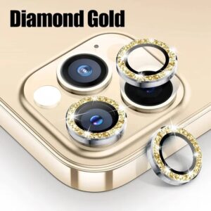 For IPhone 13 14 11 15 Pro Max Glitter Metal Camera Protector For IPhone 12 Mini Camera Protector 3PCS/Set Lens Protection Glass