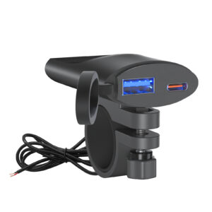 USB Motorcycle Charger Type-C +A Waterproof Fast Charger Socket Adapter Handlebar Mounting Bracket Charger 12V/24V Motorcycle