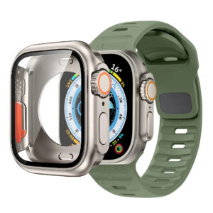 Case+Strap For Apple Watch Band 45mm44mm41mm 42 40mm Smart Silicone Bracelet Iwatch Series 3 4 5 6 Se 7 8 9 Change To Ultra Case