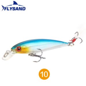 FLYSAND Laser Minnow Fishing Lure Pesca Hooks Fish Wobbler Tackle Crankbait Artificial Japan Hard Bait 90mm 7.2g Swimbait 1PCS