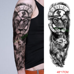 Waterproof Temporary Tattoo Sticker Anubis Ancient Egypt Greece Zeus Eye Full Arm Fake Tatto Flash Tatoo Sleeve for Men Women