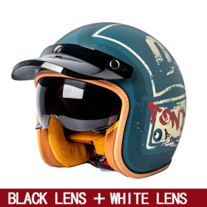 2024 motorcycle helmet female motorcycle electric car with lens 3/4 half helmet riding men commuting all seasons