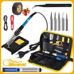 20-IN-1 Soldering Iron Kit Welding Tool, Soldering Kit with LCD Digital Multimeter, 60W Soldering Iron with 5 Extra Tips, Stand